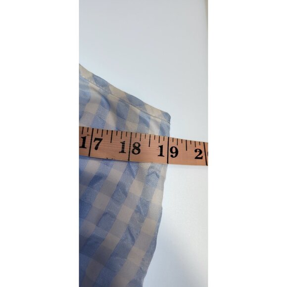 Madewell Sundress Women’s Size 14 Sleeves Plaid White/Blue Lined Midi - Picture 7 of 12